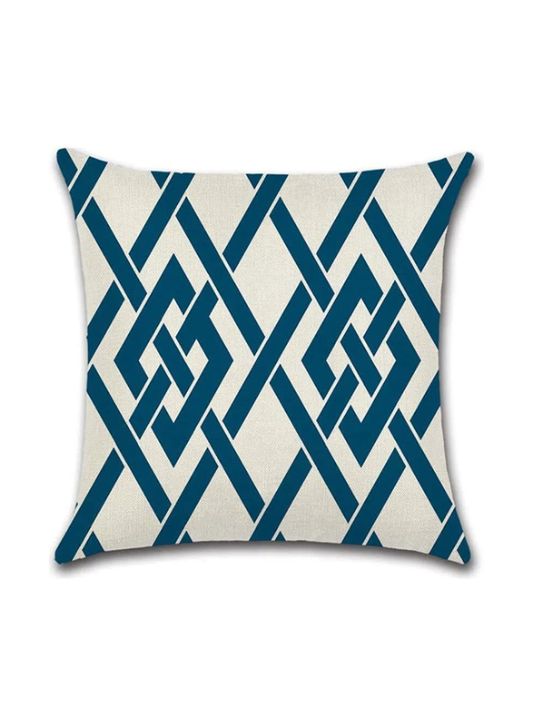 ACEIR 45 x 45cm Printed Cotton Blend Cushion Cover, Blue White