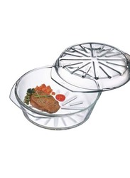 Simax 2.5 Quart Round Casserole with Lid, 6176, Clear