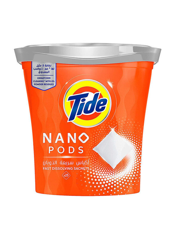 

Tide Nano Pods Fast Dissolving Sachets Stain-Free Clean Laundry, 25 Pods