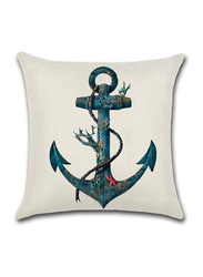 ACEIR 45 x 45cm Anchor Printed Cotton Blend Cushion Cover, Multicolour