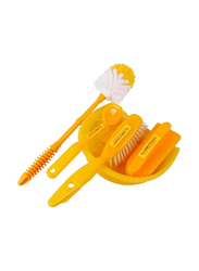 Classy Touch Dustpan with Brush Set, 5 Pieces, Orange/White