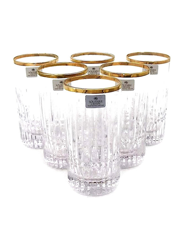 

Solitaire 6-Piece Crystal Tumbler Glass Set, 5359441, Multicolour