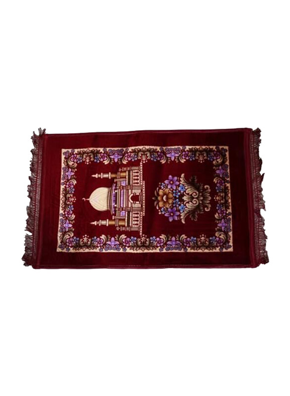 

Rahalife Anti-Slip Velvet Finish Luxury Prayer Mat, 110x70cm, Multicolour