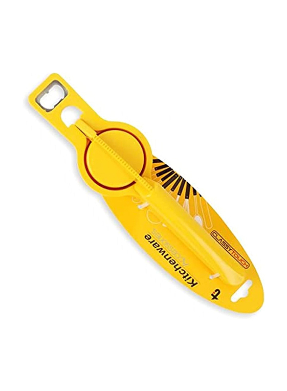 Classy Touch 24cm Lemon Squeezer With Bottle Opener, Yellow