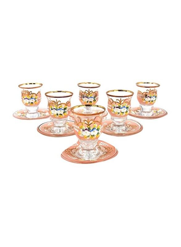 

Royal Crystal 12 Piece Tea Cup & Saucer Set, Multicolour