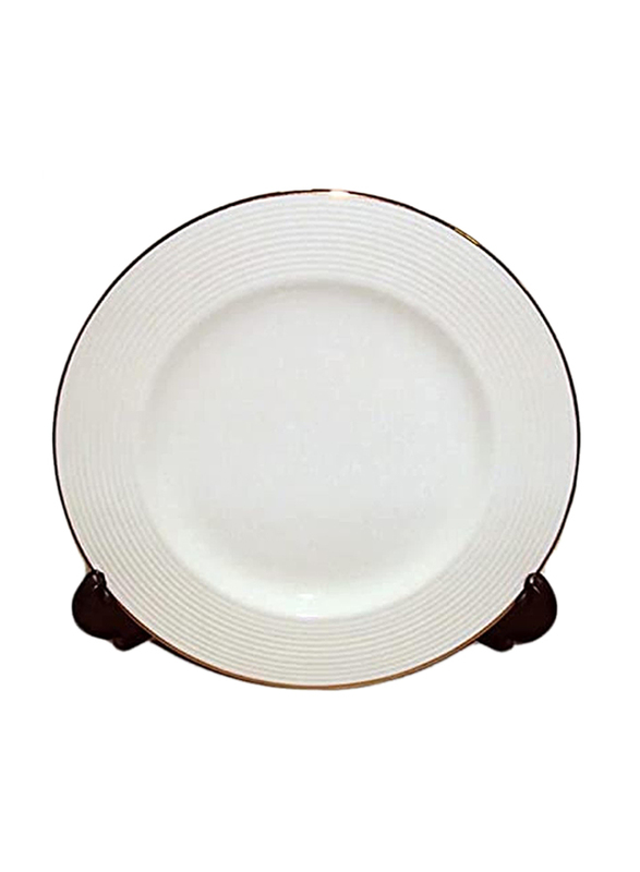 Qualitier 17.5cm Porcelain Gold Line Round Plate, White
