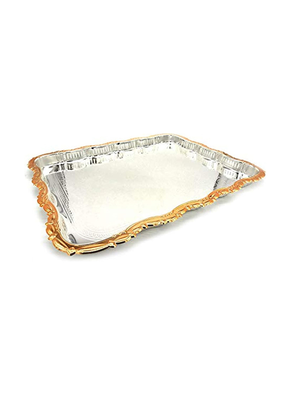 Kingsville 10cm Multi-Material Rectangle Plated Tray, Silver/Gold