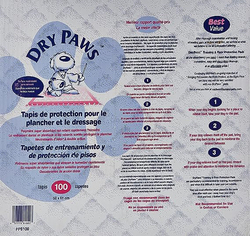 Midwest Dry Paws Training & Floor Protection Dog Pads, 100 Pieces, Small, White