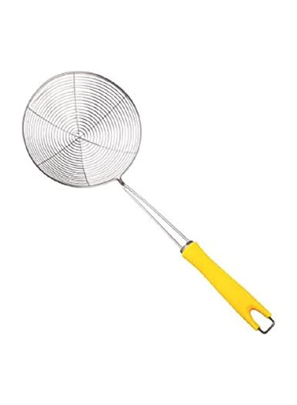 Classy Touch 13cm Spider Oil Deep Fry Net Strainer, Silver/Yellow