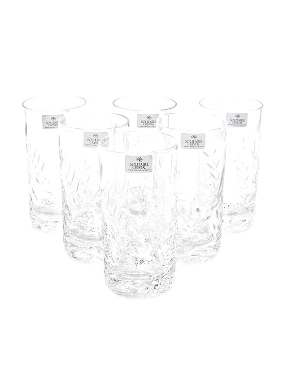 

Solitaire 6-Piece Bamboo Printed Tumbler Glass Set, Clear