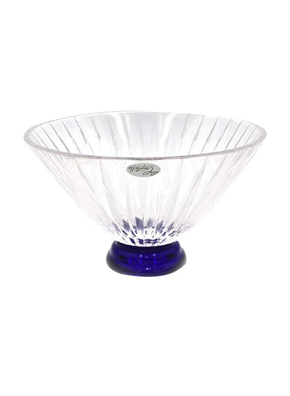 Solitaire 22cm with Blue Bottom Round Bowl, White/Blue