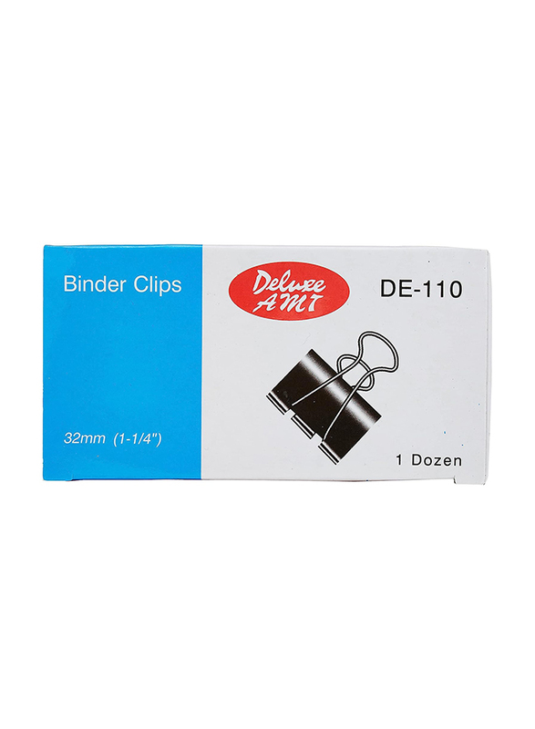 Deluxe Amt DE-110 32mm Binder Clip, Black