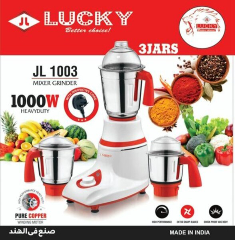 Lucky Mixer Grinder, JL-1003, Red/White