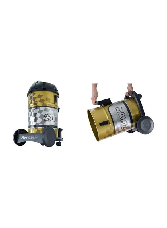 Sharp Can Vacuum Cleaner, 22L, 2400W, EC-CA-2422-X, Yellow/Black/Silver