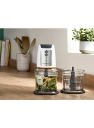 Kenwood Electric Food Chopper with 2 x 500ml Bowls, 500W, CHP61.200WH, Clear