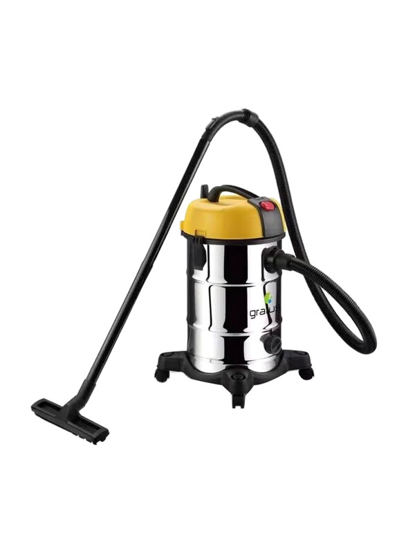 

Gratus Stainless Steel Body Blow Canister Vacuum Cleaner, 30L, 1300W, GR-WVC2213AC, Black
