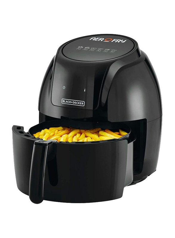 Black+Decker 5.6L XL Digital Air Fryer for Frying, Grilling, Broiling, Roasting, & Baking, 1800W, ‎AF625-B5, Black