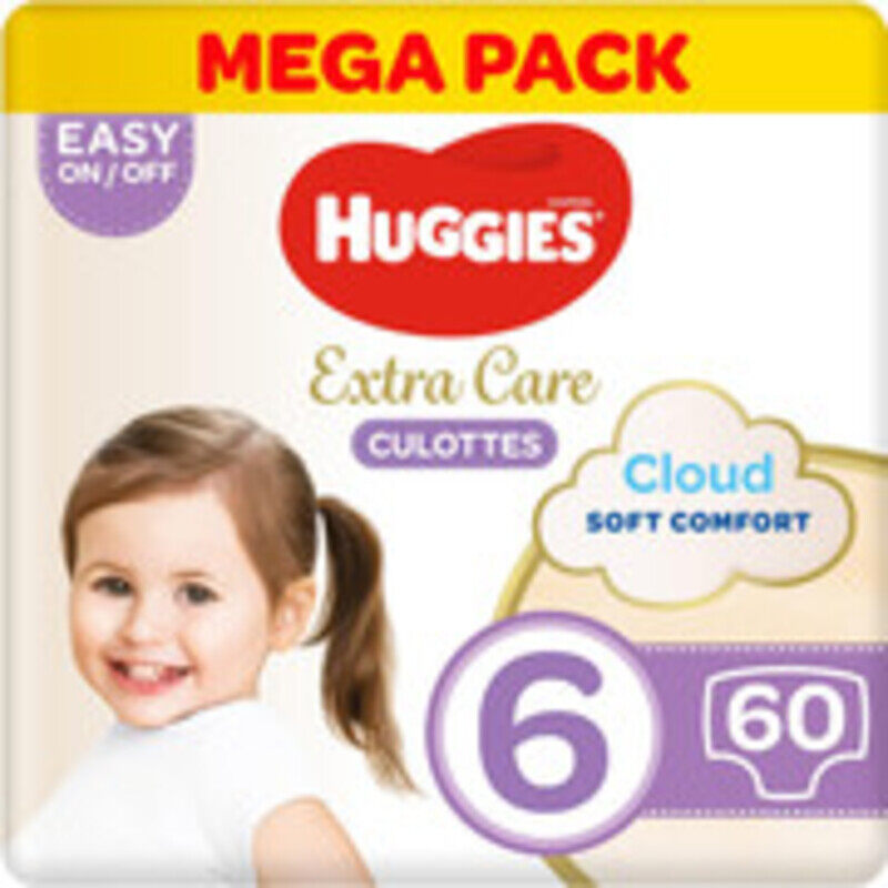 

Huggies Extra Care Pants - Size 6, Mega Pack, 15-25 kg, 60 Diaper Pants