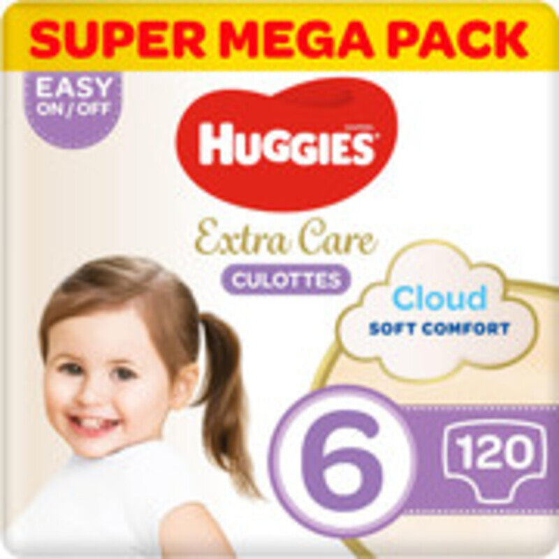 

Huggies Extra Care Pants - Size 6, Super Mega Pack, 15-25 kg, 120 Diaper Pants