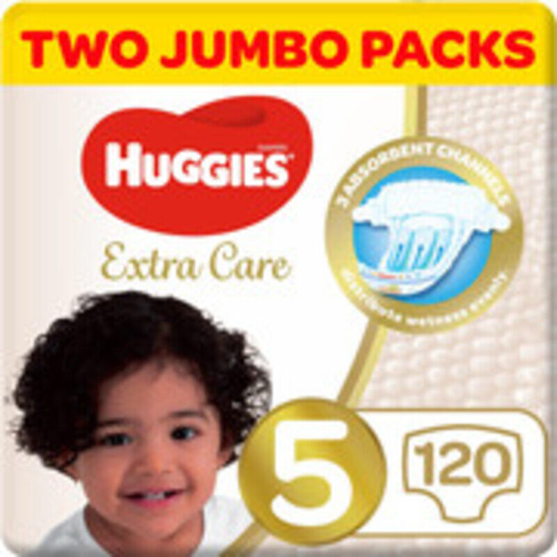 

Huggies Extra Care Size 5, Mega Pack, 12-22 kg 120 Diapers