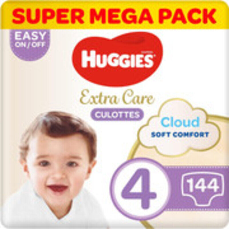 

Huggies Extra Care Pants - Size 4, Super Mega Pack, 9-14 kg, 144 Diaper Pants