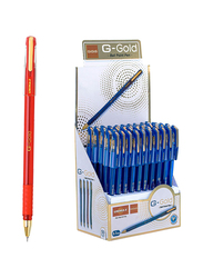 Gigis 50-Piece G-Gold 0.7mm Ballpoint Pen Set, Red