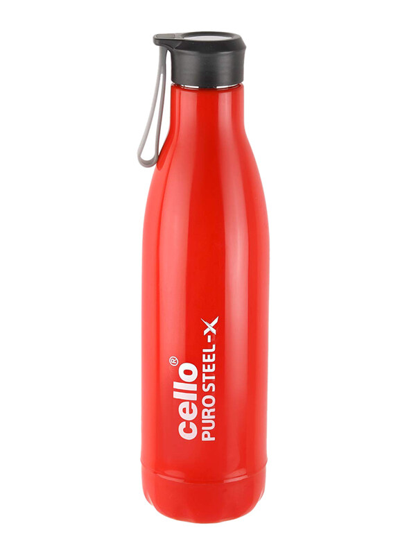

Cello Puro Steel-X Rover Water Bottle, 600ml, Red