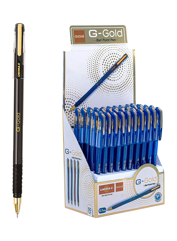 Gigis 50 Piece G-Gold 0.7mm Ballpoint Pen Set, Assorted Colour