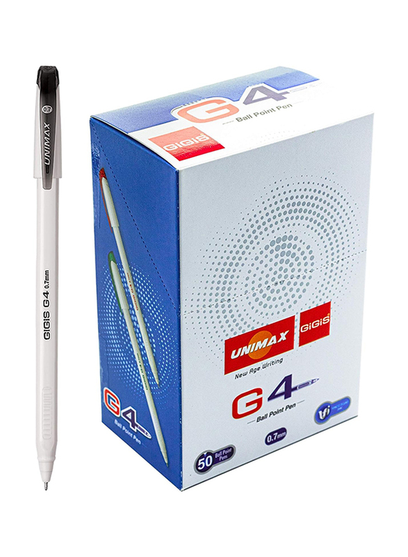 Gigis 50-Piece 0.7mm G4 Ballpoint Pen Set, Black