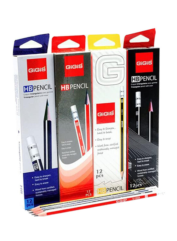 

Gigis 48-Piece HB Graphite Pencil Set, Black