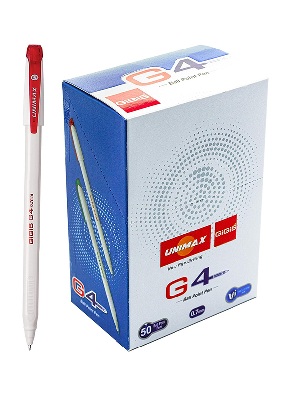 Gigis 50-Piece G4 0.7mm Ballpoint Pen Set, Red