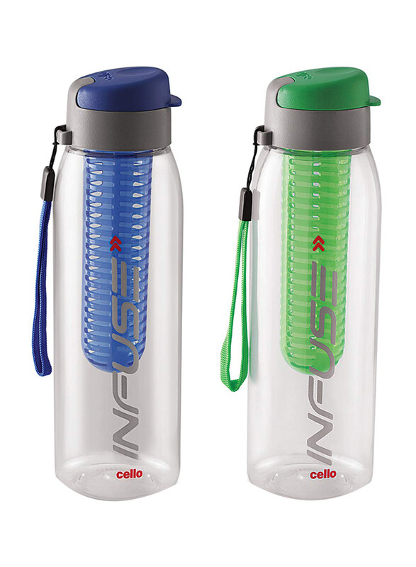 

Cello Infuse Plastic Water Bottle with Infuser, 2 x 800ml, Assorted
