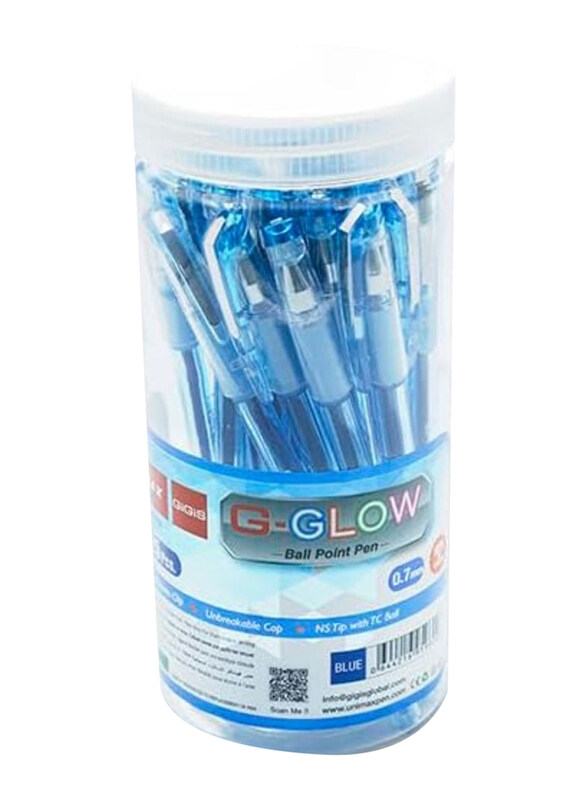 

Gigis 25-Piece Glow Nickel Silver Tip Ball Point Pen Set, Blue