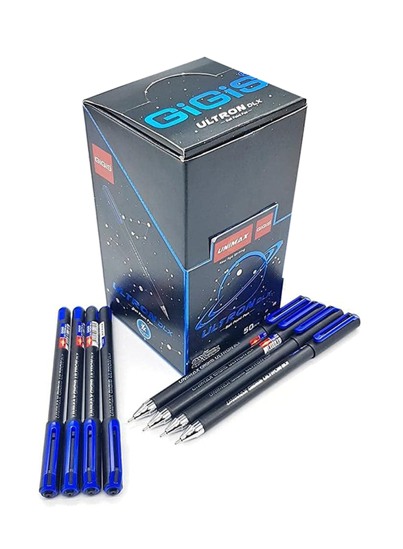 Gigis 50-Piece Ultron Dlx 1.0mm Ballpoint Pen Set, Blue