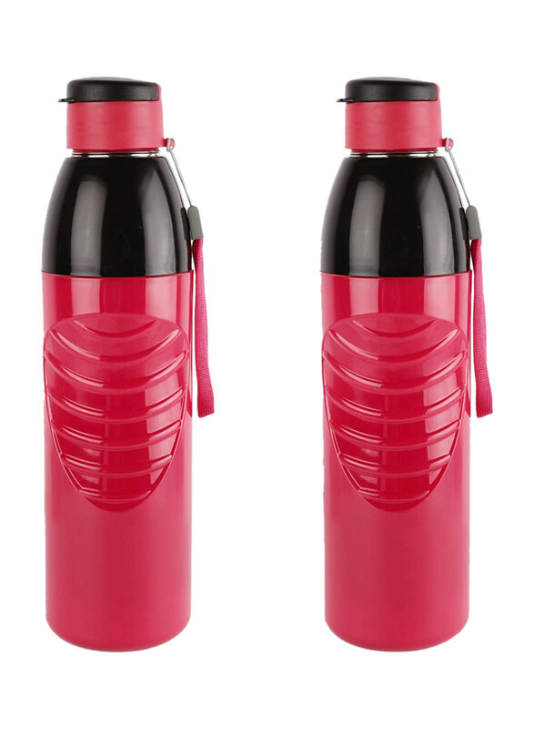 

Cello Puro Steel-X Zen Water Bottle Set, 2 x 600ml, Red