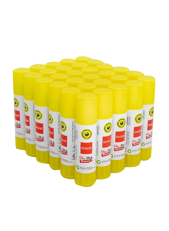 Gigis PVP Gluestick, 8gm, 30 Pieces, Yellow