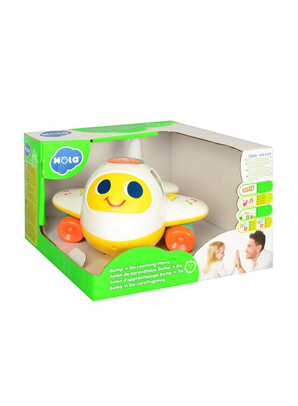 

Hola Bump 'n Go Learning Plane with Music, Multicolour
