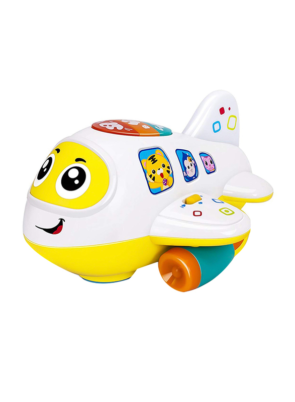 Hola Bump 'n Go Learning Plane with Music, Multicolour