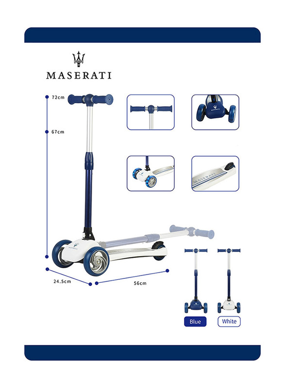 Maserati Kids Scooter, White