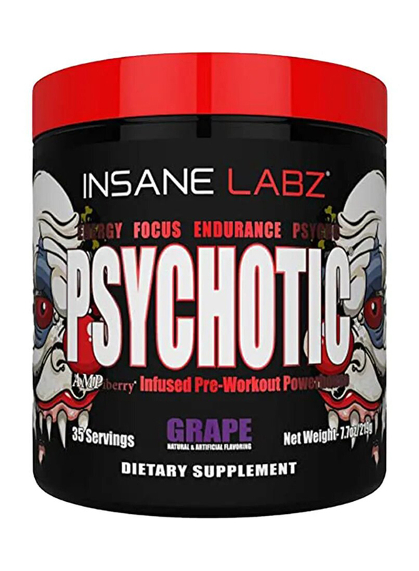 Insane Labz 35 Servings Psychotic Red Dietary Supplement, 219g, Grape