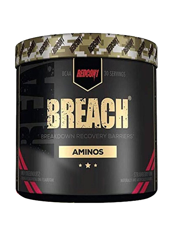 

Redcon1 30 Servings Breach Aminos Dietary Supplement, 300g, Strawberry Kiwi