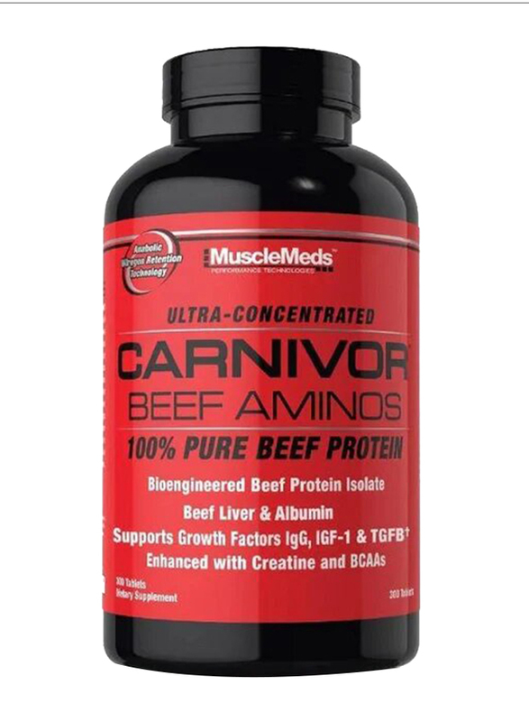 MuscleMeds Carnivor Beef Amino Supplement, 300 Tablets, Unflavoured