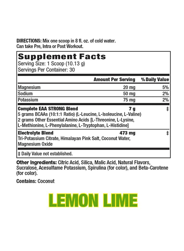 MHP EAA Strong Amino Acids Supplement, 30 Servings, Lemon Lime