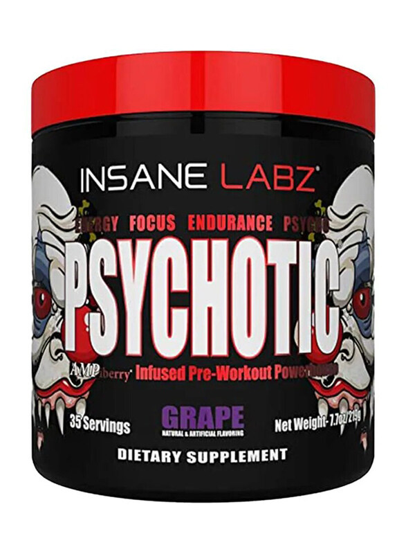 

Insane Labz 35 Servings Psychotic Red Dietary Supplement, 219g, Grape