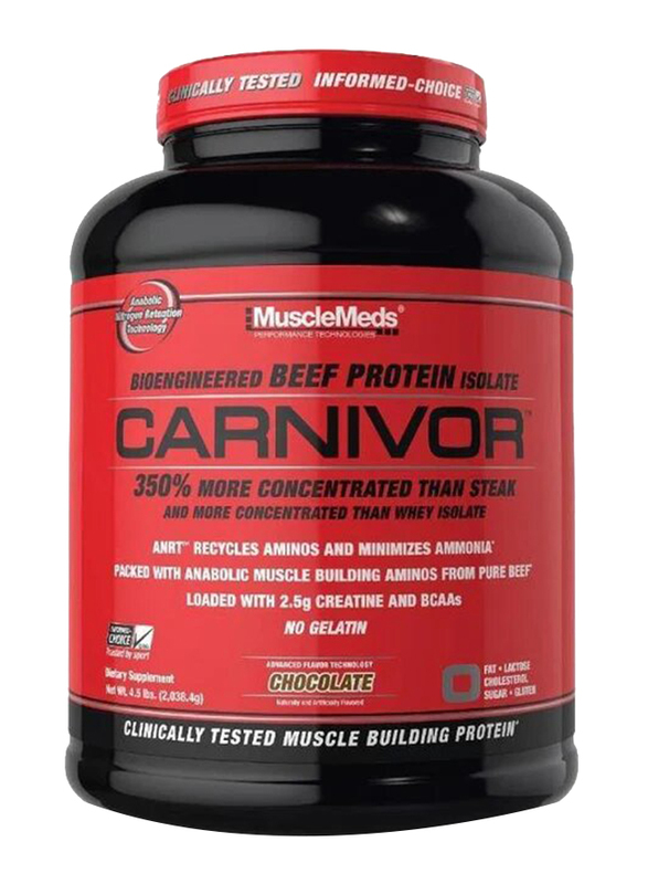 MuscleMeds Carnivor Beef Protein Isolate Powder, 4.5 Lbs, Chocolate