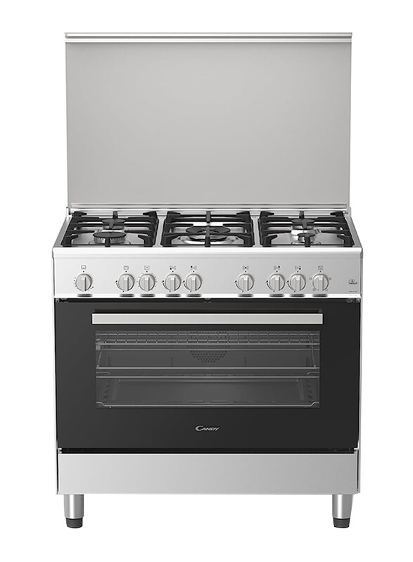 

Candy 5 Gas Burners Free Standing Gas Cooker, CGG95HXLPG/1, Grey/Black