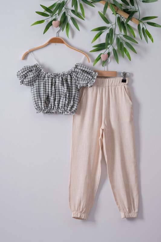Crop Top And Trouser Gorgeous Looking Girls Two Piece Set