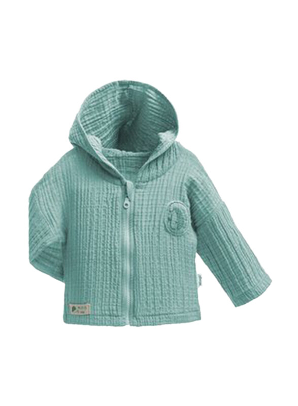

Wogi 100% Cotton Fashion Muslin Jacket Hoody for Baby Boys, 3-6 Months, Mint