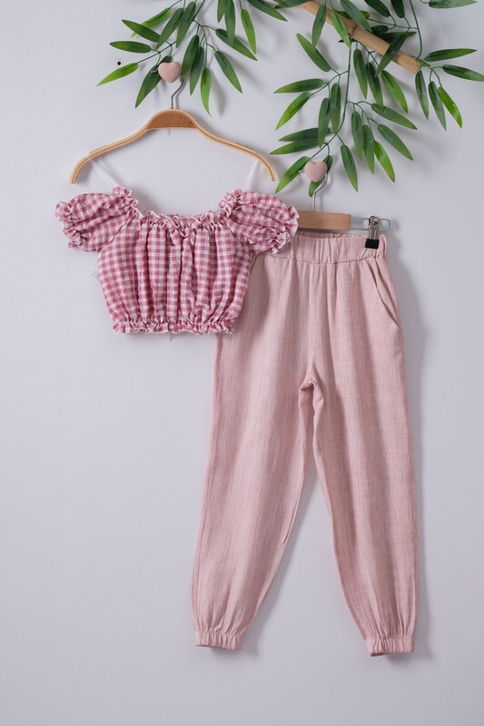 Crop Top And Trouser Gorgeous Looking Girls Two Piece Set