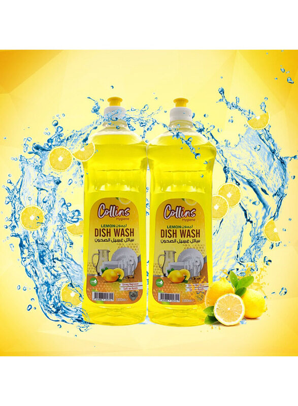

Collins Hygiene Lemon Dishwash Liquid, 2 x 1 Litre